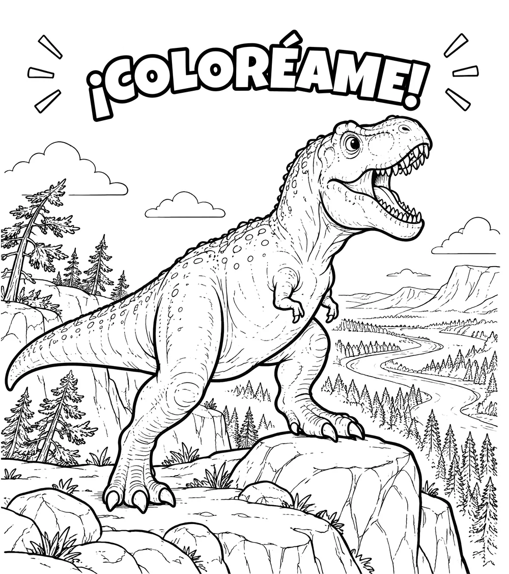 Lámina para colorear del Tiranosaurio rex
